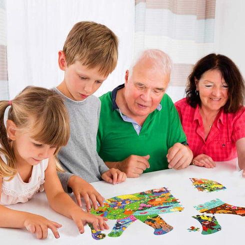 Jigsaw Puzzles for Kids Ages 4-8, 8-10, 10 and Adults 200 Pieces Puzzles Elephant Animal Shaped for Boys and Girls Valentines Day Easter Birthday ...