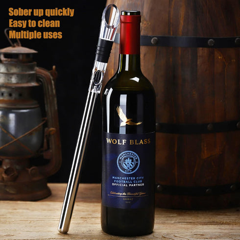 3-in-1 Stainless Steel Wine Chiller with Wine Aerator and Wine Pourer, Wine Chiller Stick Wine Chiller Rod Fits in all Standard-sized Bottles, for...