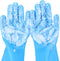 Pecute Pet Grooming Gloves 2 Pairs, Heat Resistant Cat Bathing Gloves with High-Density Teeth, Silicone Dog Bathing Gloves with Enhanced Five Fing...
