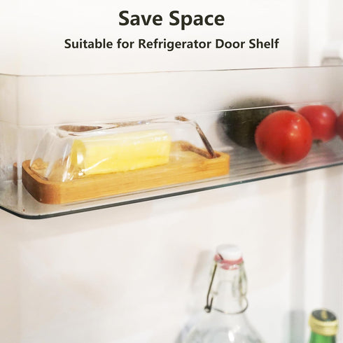 Cute Glass Butter Dish with Lid, Butter Dish with Knife for Countertop and Refrigerator Door Shelf, Butter Holder Only Suitable for East Coast But...