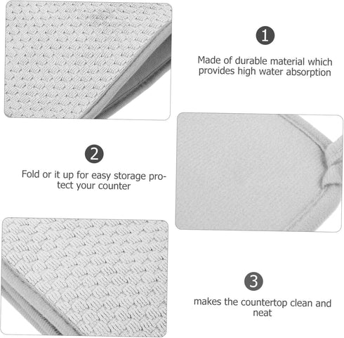 Ciieeo Kitchen Drain Mat Tableware Drying Mat Hot Pads Foldable Drying Mat Drying Pad Countertop Mat Dish Drying Mats Microfiber Dish Drying Mat D...