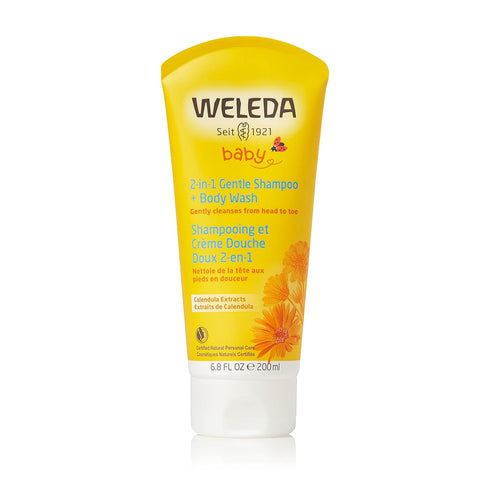 Weleda Baby Calendula 2-in-1 Gentle Shampoo and Body Wash, 6.8 Fluid Ounce, Plant Rich Cleanser with Calendula and Sweet Almond Oil...