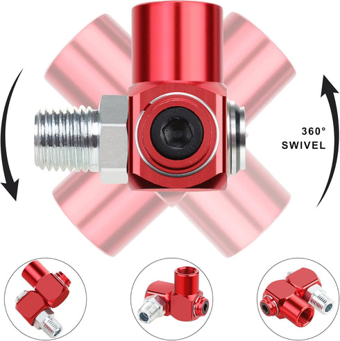 Hromee 1/4 Inch NPT 360 Degree Swivel Air Hose Connector, 1/4” Industrial Air Fittings and Pneumatic Tool Adapter 2 Pack...