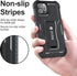 FITO Case for iPhone 12 & iPhone 12 Pro, Dual Layer Shockproof Heavy Duty Case with Screen Protector, Built-in Kickstand (Black, 6.1 inch)...