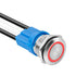 LED Latching Push Button Switch, Stainless Steel, IP67 Waterproof 5-24V 20A 1NO, with Wire Socket Plug (1, Red, 19mm)...