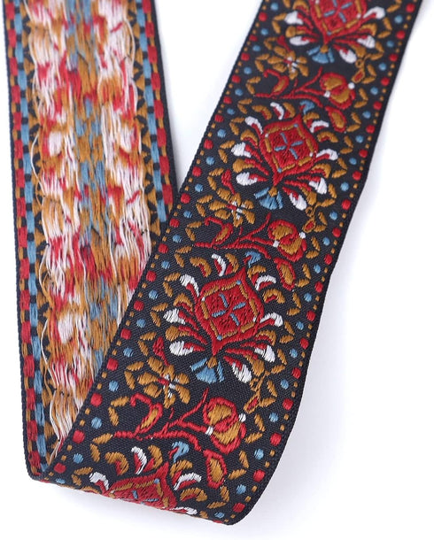 IDONGCAI Vintage Jacquard Ribbon Boho Lace Trim for Sewing Embroidered Trim 1.95" Wide 5 Yards...