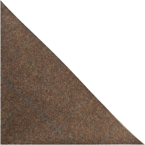 King & Priory Heritage Check Cedar Brown Pocket Square, Handkerchief...