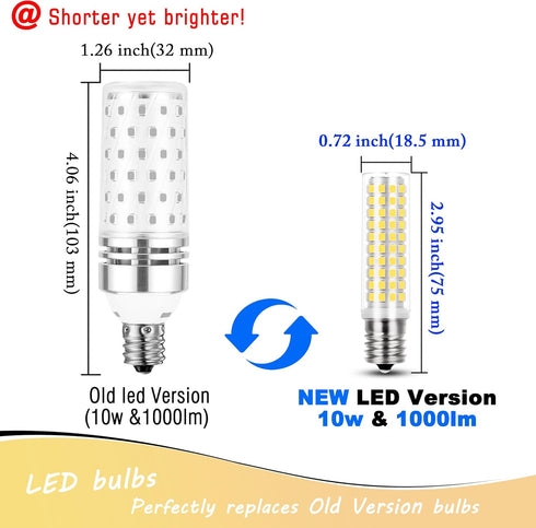 E17 LED Bulb 10 Watt Equivalent 100W 4000K Natural White 1000lm Non-Dimmable 120V E17 Intermediate Base LED Bulb for Desk Lamp, Ceiling Fan Lights...