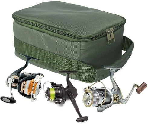 Fishing Tackle Bag Waterproof Fishing Bag Portable Fishing Reel & Gear Bag with 3 Adjustable Dividers for Spinning Baitcasting Fly Reels (Army Gre...