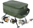 Fishing Tackle Bag Waterproof Fishing Bag Portable Fishing Reel & Gear Bag with 3 Adjustable Dividers for Spinning Baitcasting Fly Reels (Army Gre...