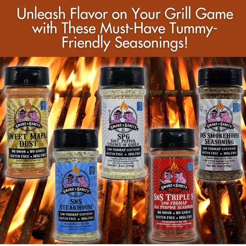 Smoke n Sanity Teriyaki Seasoning - Certified Low FODMAP - Gluten Free - Certified Kosher - Dairy Free for Low FODMAP Food - (4.7 oz Shaker)...