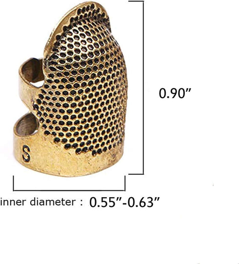 Sewing Thimble Finger Protector - Adjustable Finger Metal Shield Protector Pin Needles Sewing Quilting Craft Accessories DIY Sewing Supplies (S)...