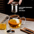 PARACITY Glass Teapot Stovetop 22 OZ/650ml, Tea pot with Removable 18/8 Stainless Steel Infuser, Borosilicate Clear Tea Kettle, Teapot Blooming an...