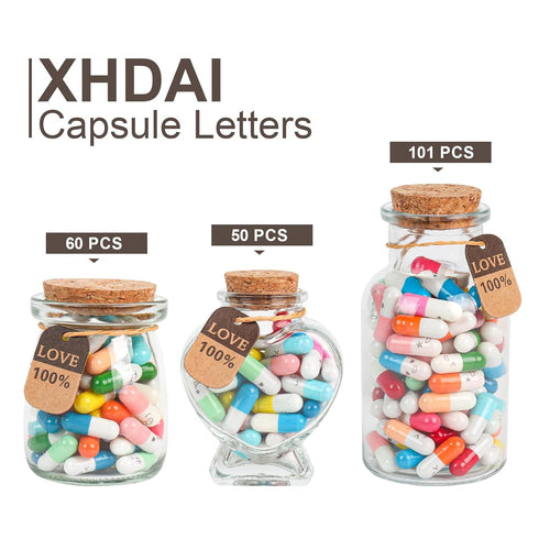 Capsule Letters Message in a Bottle?Long Distance Relationships Gifts for Boyfriend or Girlfriend Birthday Christmas Anniversary Valentine Day. (M...