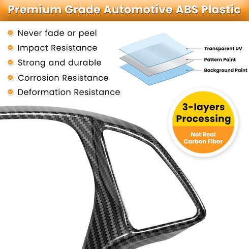 Carbon Fiber Look Steering Wheel Cover Molding Cover Trim For Chevrolet Corvette C7 Z06 Z51 ZR1 Stingray Grand Sport 2014 2015 2016 2017 2018 2019...