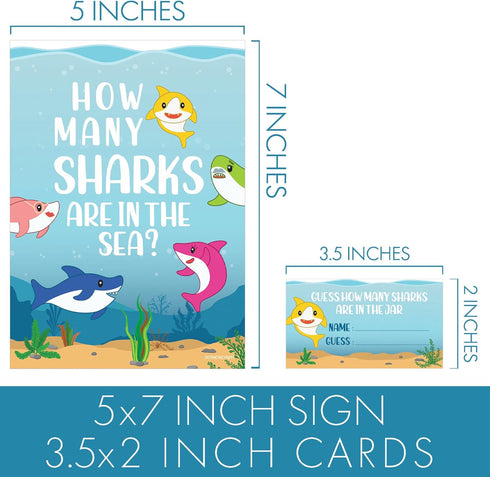 DISTINCTIVS How Many Candy Sharks Party Game (1 Sign with 30 Cards)...