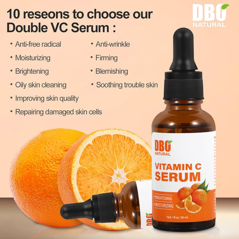 Vitamin C Face Serum With Hyaluronic Acid, Hydrating, Anti-Aging, Brightening, Blemishing For Face Glowing.30ml Natural Ordinary Serum For Day/Nig...