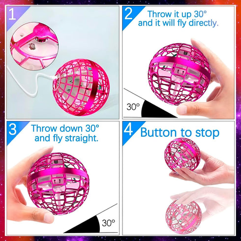 Toys 2024 Flying Orb Ball - Upgraded Boomerang Ball with LED Lights, Hand Controlled Cosmic Globe Toy for Kids 6+, Teens, and Adults - Indoor Outd...