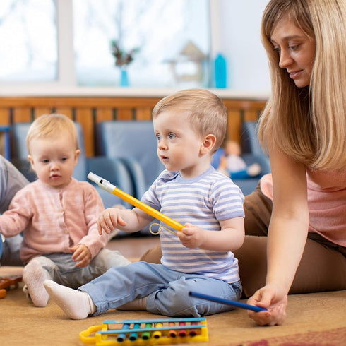 2 Pcs Slide Whistle Toy Musical Instrument Sliding Whistle Slide Whistle for Parent-Child Games Party Favors, Yellow and Red...