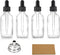 AOZITA 4 Pcs, 2 oz Clear Eye Dropper Bottles with 1 Stainless Steel Funnels & 4 Labels - Black Caps 60ml Thick Glass Tincture Bottles - Leakproof ...