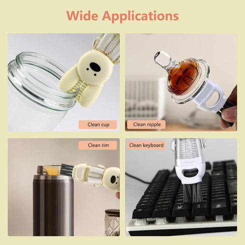 4 in 1 Cup Lid Gap Cleaning Brush Set, 3 Pack Multifunctional Insulation Bottle Cleaning Tools, Water Bottle Cleaner Brush, Home Kitchen Cleaning ...