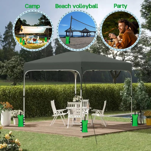 Tent Weights Set of 4 Sand Bags for Canopy Legs Outdoor Instant Sun Shelter Patio 112LBS Large Heavy Duty (Green)...
