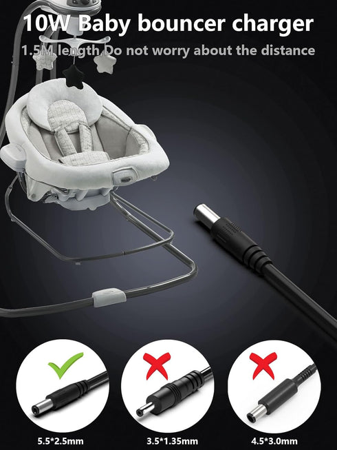 5V Charger for Graco Swing Power Cord Replacement for Graco Baby Swing, DuetSoothe, Simple Sway Swing, Glider LX, DuoGlider, Sweetpeace, Nova Baby...
