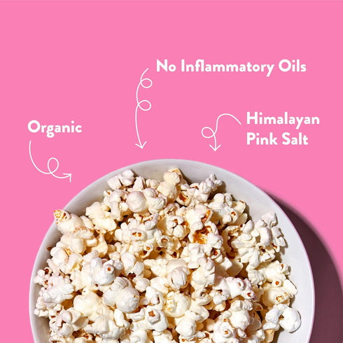 LesserEvil Himalayan Pink Salt Organic Popcorn, No Artificial Ingredients, Coconut Oil, Pack of 12, 0.88 oz Bags...