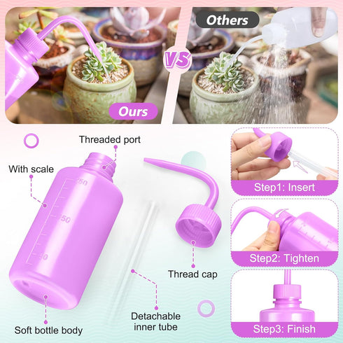 250ML Premium Tattoo Bottle for Extensions, 8oz Tattoo Squeeze Bottle No Need to Squeeze Hard, Easy to Carry Eyelash Bottle Rinse for Eyelashes, C...