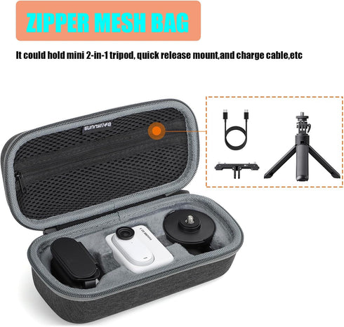 Case for Insta360 Go 3 Waterproof Tiny Mighty Action Camera Accessories, Magnet Pendant Easy Clip Action pod Pivot Stand Storage Carrying Bag...