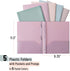 Mr. Pen- Plastic Folders with Pockets and Prong, 5 Pack, Muted Pastel Colors, Pocket Folders, File Fasteners, 2 Folder, Two...
