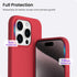 ORNARTO Compatible with iPhone 15 Pro Max Case 6.7", Slim Liquid Silicone 3 Layers Soft Gel Rubber Shockproof Protective Phone Case with Anti-Scra...