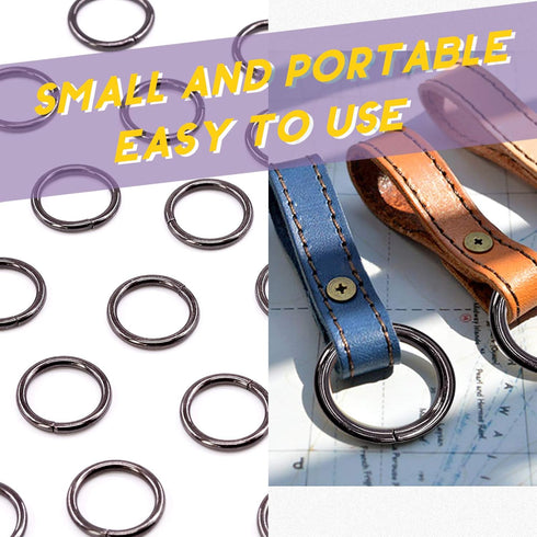 Swpeet 60Pcs Heavy Duty 3/4 Inch - 20mm Gun-Black Multi-Purpose Metal O Ring Metal Rings for Hardware Bags Ring Hand DIY Accessories Keychains Bel...