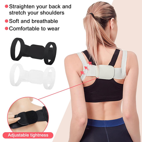 2 Pcs Posture Corrector Back Brace for Men and Women Adjustable Posture Corrector Back Braces for Upper Back Pain Relief...