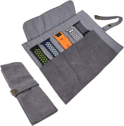 Watch Band Accessories,Smart Watch Band Cotton Canvas Protable Storage Bag Case Pouch Organizer-Compatible with Apple Watchbands, Garmin Watch Ban...