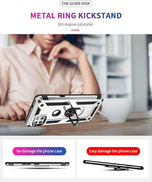 Military Grade Drop Impact for Moto One 5G Ace Case Motorola One 5G Ace G 5G Case 360 Metal Rotating Ring Kickstand Holder Armor Heavy Duty Shockp...