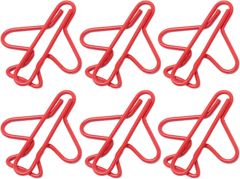 Office Paper Clips, Paper Clips Plating Process Airplane Shaped for Scrapbooking (Red)...
