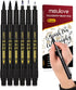 MISULOVE Calligraphy Brush Pens Set of 6(Soft & Hard) for Hand Lettering, Modern Calligraphy, Drawing, Beginner-Friendly Art Markers with Black Pi...