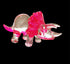 Garden Deco Glow in The Dark Pink Triceratops Hand Blown Art Glass Figurine Ornament Sculpture...