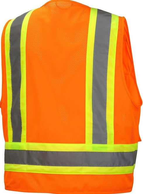 Pyramex RVZ2420 Series Class 2 Surveyor's Safety Vest with 6 Pockets, Hi Vis Orange, Extra Large...