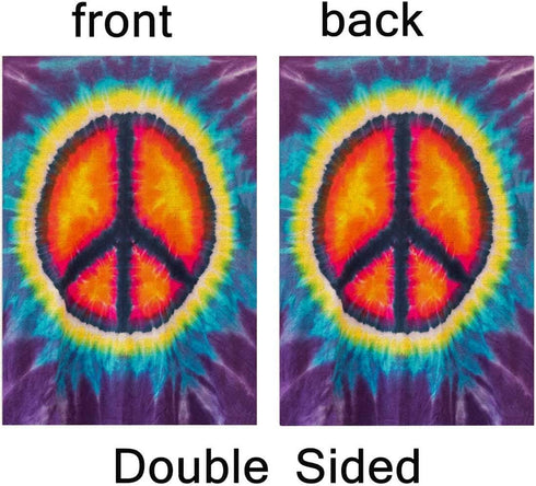 12X18 Garden Flag,Gesmatic Peace Garden Flag Christmas Garden Flag Abstract Peace Sign Design Tie Dye Garden Flag Décor Farmhouse Burlap Yard Outd...