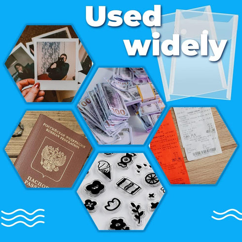 40 Pack Stamp and Die Storage Pockets, Reusable Small Plastic Envelopes Waterproof Sticker Organizer Receipt Holder Photo Storage Folders (5" x 7"...