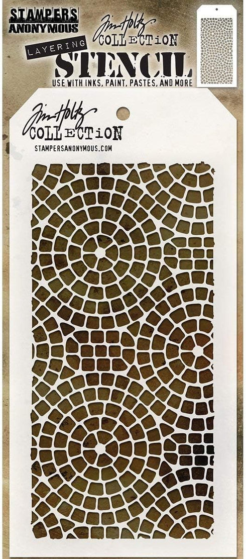 Art Gone Wild Tim Holtz Mosaic Stencil, Synthetic Material, 28.4 x 11.4 x 0.1 cm...