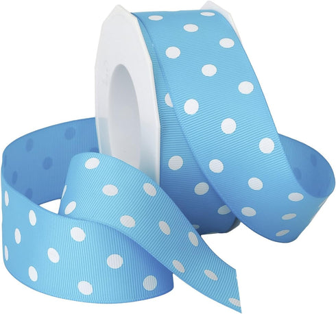 Morex Ribbon, Grosgrain Dot 1-1/2-Inch by 20-Yard Spool, Turquoise with White Dots (3908.38/20-340)...