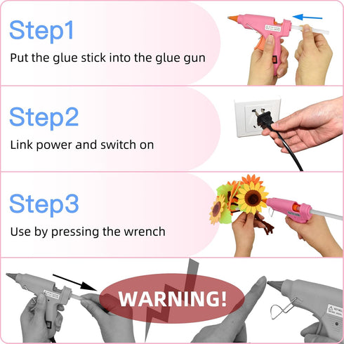 Glue Gun, Hot Glue Gun with 30 Glue Sticks and 10 Wood Craft Sticks, Mini Hot Melt Glue Gun Kit with Carrying Case for Crafts, School DIY Arts, Se...