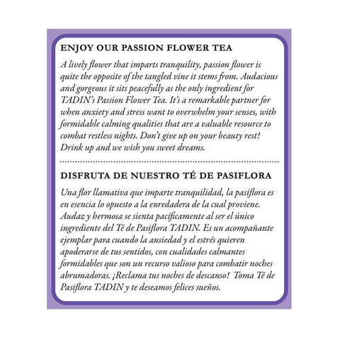 3 PACK Tadin Tea, Pasiflora - Passion Flower Tea, 72 Tea Bags - Relax Mind Muscle Pasiflora...