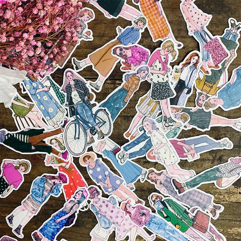 ANKOMINA 100 PCS Fashion Lovely Girls Stickers Waterproof Handbook DIY Craft Photo Album Scrapbook Journal Planner Motorcycle Car Laptop Luggage W...