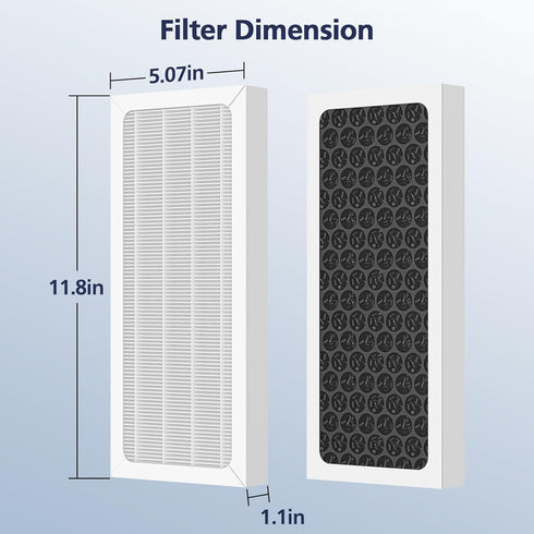 2 Pack Upgraded 3-in-1 True HEPA Filter Compatible with Hamilton Beach 04383 Purifier 04384 04386A 04385 H13 True HEPA and Activated Carbon, Repla...