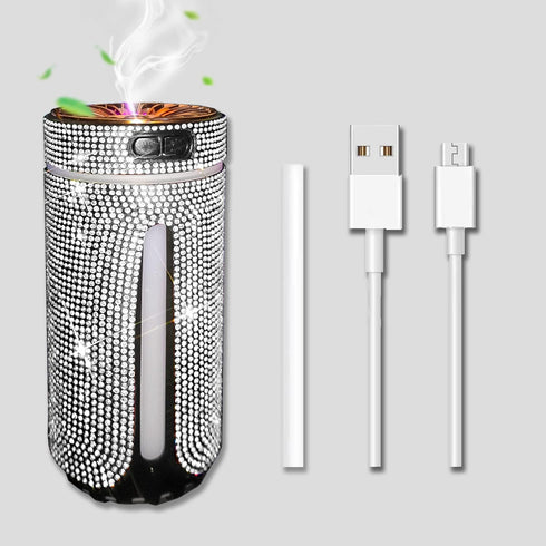 Bling Crystal Car Diffuser Humidifier, USB car essential oil diffuser,Car Diffuser Humidifier Aromatherapy,2 Mist Modes,Portable mini humidifier f...