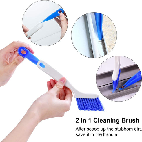 2 Pcs Cleaning Brush Small Scrub Brush for Cleaning Sink Scrub Brush with Handle, Bathroom Kitchen Edge Corner Grout Cleaning Brushes for Househol...